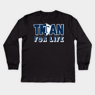 Webster Thomas High School Titan for Life (blue) Kids Long Sleeve T-Shirt